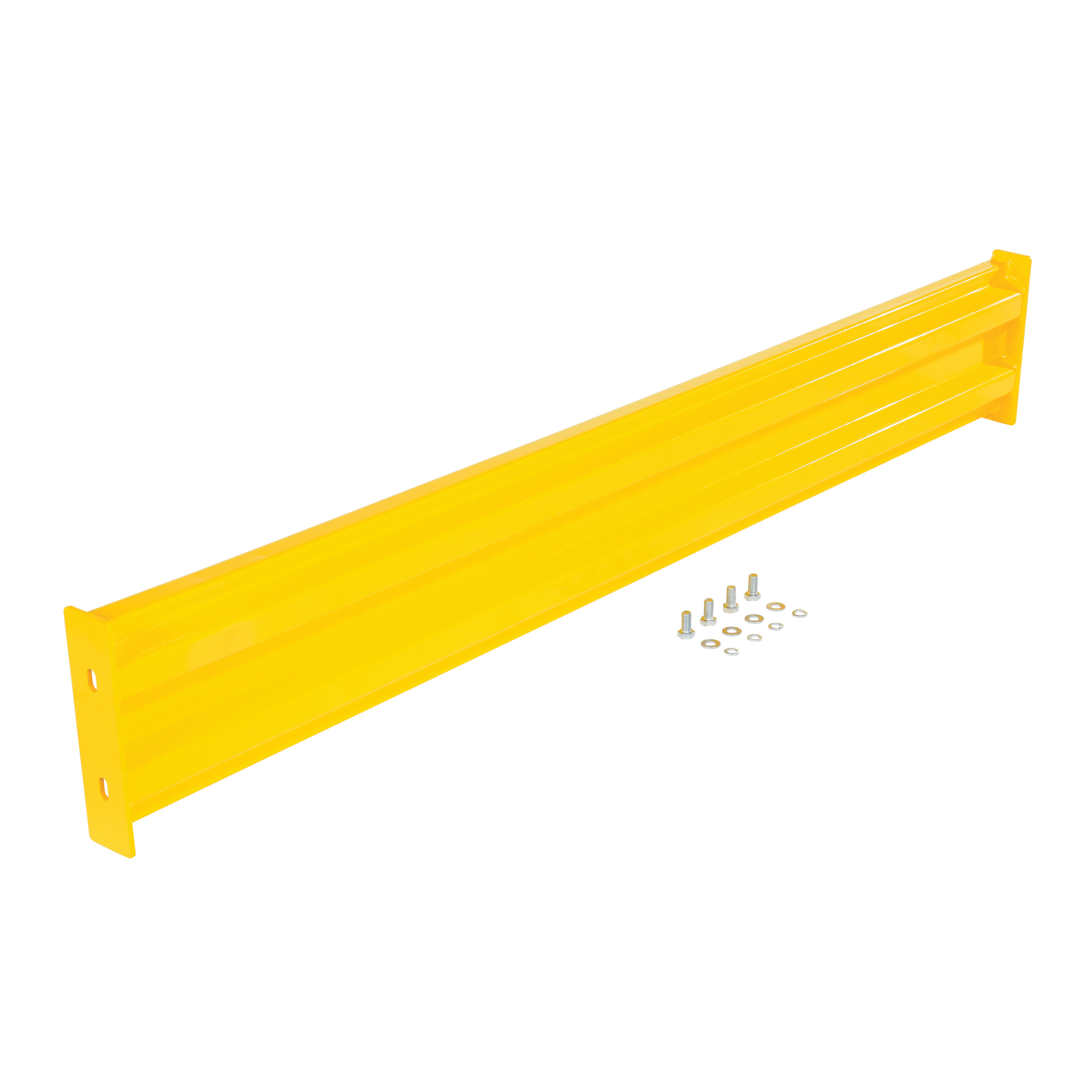 Vestil Steel Bolt-On Guard Rail — 66in. Length, Ribbed, Yellow, Model# GR-F2R-BO-6-YL